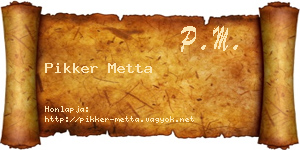 Pikker Metta névjegykártya